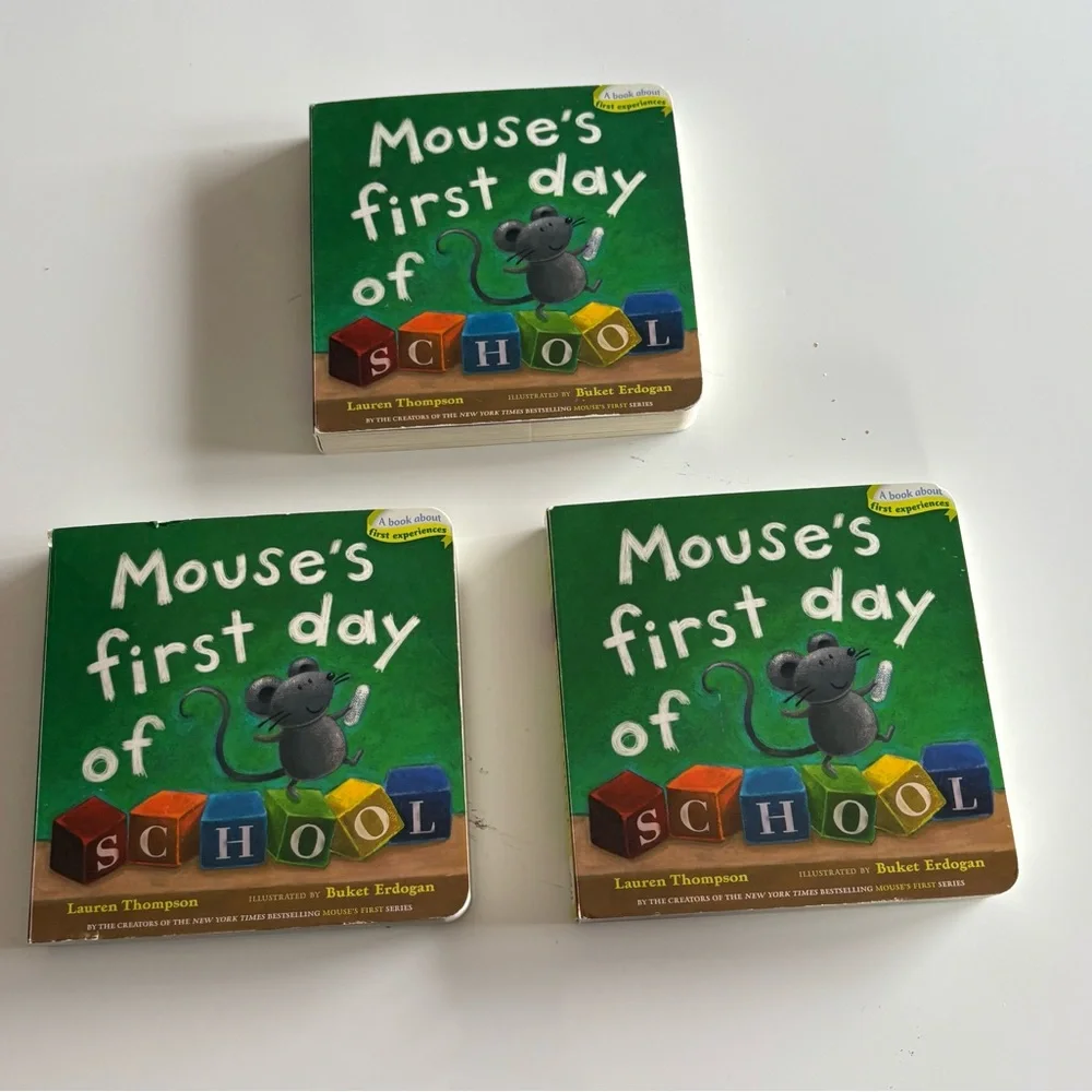 Mouse's First Day of School Book Set of 3- hardcover